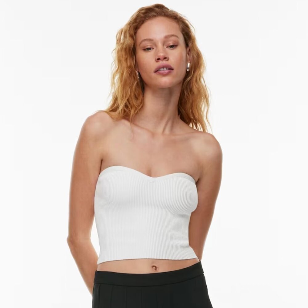 Aritzia Babaton Sculpt Knit Sweetheart Tube Top Large White